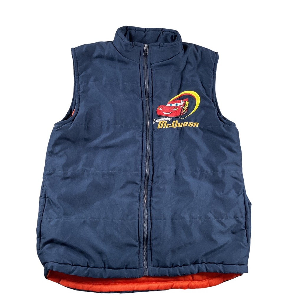 Boys‎ Disney Cars Puffer Vest Size 6 Blue Orange Disney Pixar